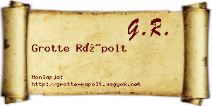 Grotte Rápolt névjegykártya